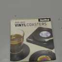 Funny Retro Vinyl Record Coasters for Drinks with Vinyl Record Player Holder for Music Lovers,Set of 6 Conversation Piece Sayings Drink Coaster,Wedding Registry Gift Ideas,Housewarming Hostess Gifts