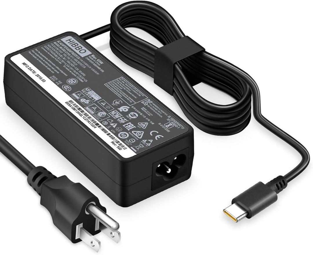 Charger Compatible with Lenovo Laptop Computer 65W 45W USB C Fast Power Adapter