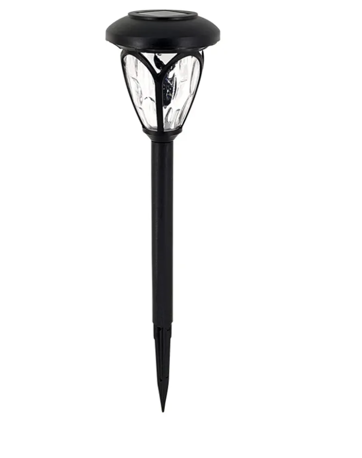 MIMMIC 2 Pack Outdoor Solar Pathway Lights, Solar Powered Garden Decorative Lights, Auto On/Off Waterproof Landscape Lighting for Lawn Patio Yard Walkway Deck Driveway (Black, White Light) Luxury.