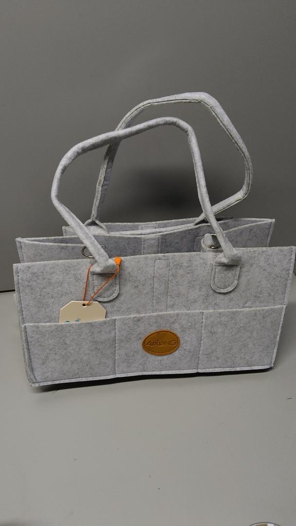 AIXIANG Diaper Caddy Organizer With Handle, Baby Shower Gifts Basket Bag, Registry Search Must Haves Items, Newborn Girl Boy Nursery Storage Organizer, Baby Bag Essentials, Car Diaper Caddy Cart, Grey