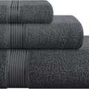 Belizzi Home Ultra Soft 3 Pack Cotton Towel Set, Contains a Bath Towel 28x55 inch, a Hand Towel 16x24 inch & a Wash Coth 12x12 inch, Ideal Everyday use, Compact & Lightweight - Charcoal Grey