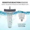 Newentor Pool Thermometer Floating Easy Read, IPX8 Wireless Swimming Pool Thermometers with Indoor Thermometers, Floating Thermometer for Spa/Hot Tub/Fish Tank, Milky White