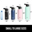 2 x GORILLA GRIP Insulated Stainless Steel Water Bottle with Straw, 32 oz, Leak Proof BPA-Free Reusable Travel Bottles for Sports, School, Keep Drinks Cold, Dent Resistant Tumbler, Dishwasher Safe, White