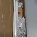 White Curtain Rod 32 to 58 Inches (2.6 to 4.8 ft), USFOOK 7/8 Curtain Rods for Windows, Telescoping Splicing Drapery Rods with Twisted Cage Finials
