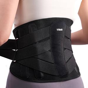 YAHA Back Brace for Lower Back Pain Women/Men, Back Support for Work, Heavy Lifting with Ergonomic Lumbar Pad, Breathable Lumbar Support Belt with 5 Stays for Sciatica, Herniated Disc, Scoliosis - M (M(Waist 33"-39"))