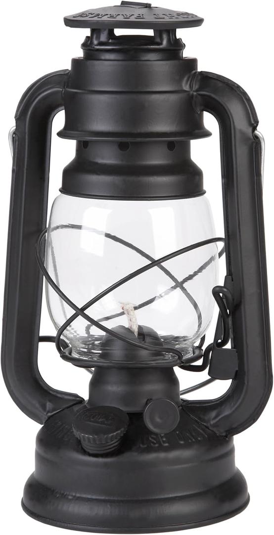 Lamplight Large Paraffin Oil Indoor Lamp, Hurricane Lamp, Emergency Kit, 52664 Farmers Lantern Indoor Oil Lamp, Black, Original