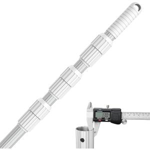 Upgraded Professional 16.5 Feet Swimming Pool Pole Telescopic Aluminum Thicken 1.30mm Adjustable Fits Skimmer Net Rake Vacuum Head Brush Pool Cleaning Equipment Heavy Duty - Universal Fit 1-1/4