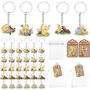 Ggjgrpx Winnie Baby Shower Favors, Gender Reveal Birthday Party Supplies, Thank You Winnie Keychain for Party