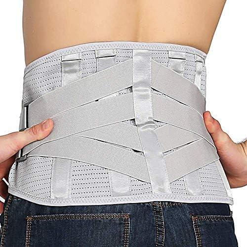 Lower Back Braces for Back Pain Relief - Compression Belt for Men & Women - Lumbar Support Waist Backbrace for Herniated Disc, Sciatica, Scoliosis - Breathable Mesh Design, Adjustable Straps (L, Gray) (Large (Pack of 1))
