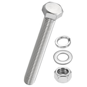 20Pcs Hex Head Screw Nut Washer Kit-1/2-13x4-1/2 304 SS | Hex Tap Bolt Assortment Fully Threaded Hexagon Head Machine Bolts Right Hand, Silver Tone