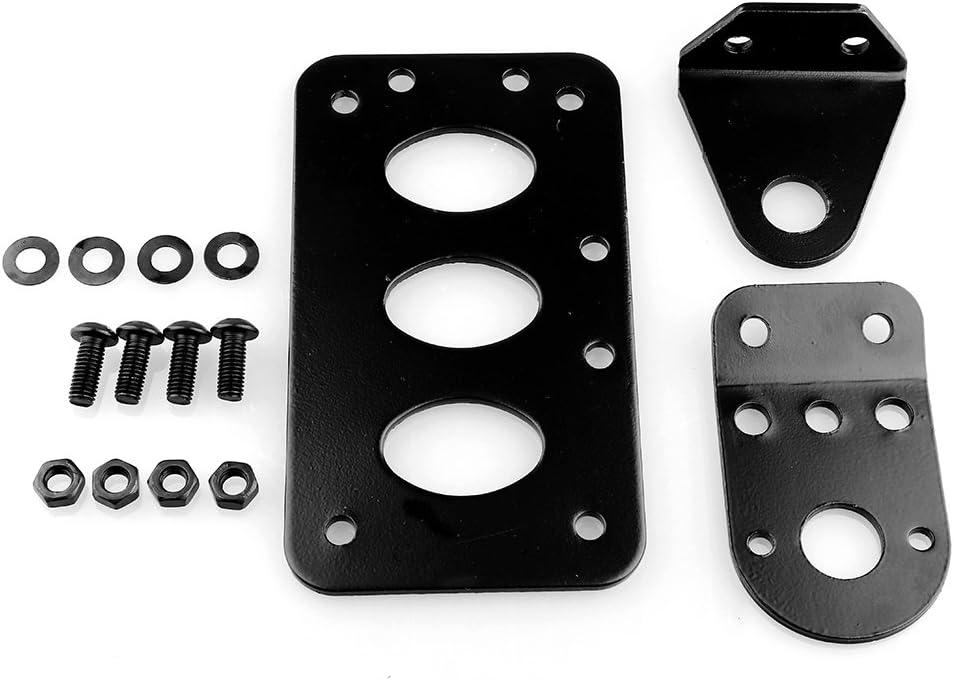 Motorcycle License Plate Bracket, Metal Motorcycle Brake Tail Light License Plate Holder Side Mount Holder Bracket (Black)