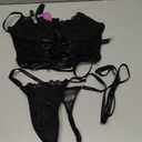 Avidlove Lingerie for Women Lace Corset and Panty Outfits Garter Lingerie Sets (Black) M