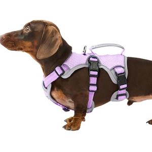 Huntboo Escape Proof Dog Harness, Escape Artist Harness, Reflective Dog Harness with Handle, Durable,Adjustable Vest for Small Medium Large Dogs Walking, Training, and Running Gear(Lavender Purple,S)