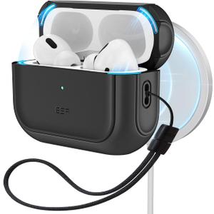 ESR for AirPods Pro 2 Case, Compatible with Airpods Pro Case 2nd / 1st Generation (2023/2022/2019), Compatible with MagSafe, Full Drop Protection Cover with Lanyard, Black | 2023, 2022, 2019, with Lanyard