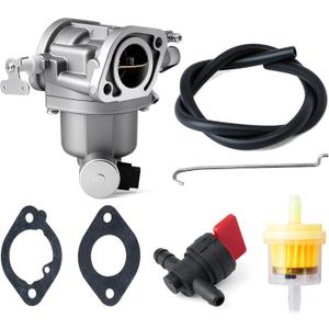 Carburetor Compatible with John Deere D125 D130 D140 E120 E130 E140 E150 Riding Lawn Tractor with 20HP 22HP PC12155 PC10445, Carb Maintenance Parts with in-Line Fuel Filter and More