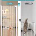 No Pawblems 55" Extra Tall Pet Gate for Cat, 29-43" Auto Close Cat Gate for Doorways/Stairs/Hallways, NO Drilling Pressure Mounted Tall Dog Gate Indoor, 1.37" Pet-Safe Gap, White