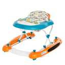 Dream On Me Go-Getter Baby Walker and Walk Behind Walker, Adjustable Seat Height, Comfortable Padded Seat, Easy to Fold, Pack and Store, Detachable Fun Tray, Orange