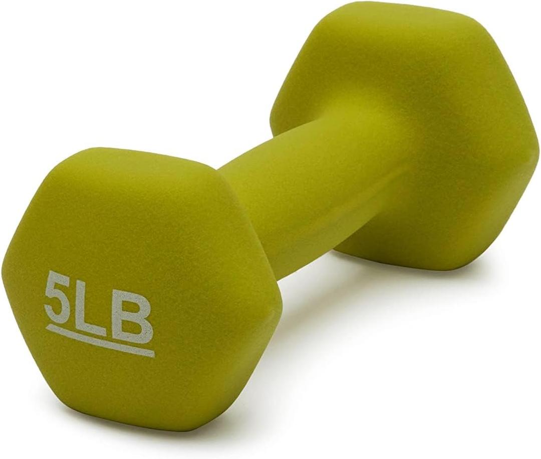 Amazon Basics Neoprene Dumbbell Hand Weights for Exercise and Muscle Toning, 5Lb