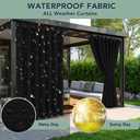 Black Outdoor Curtains for Patio Waterproof - 6 Panels Privacy Weatherproof Outside Curtains with Grommets for Pergola, Gazebo, Porch, Cabana, Balcony, Black, 54"W x 84"L (Pack of 6)