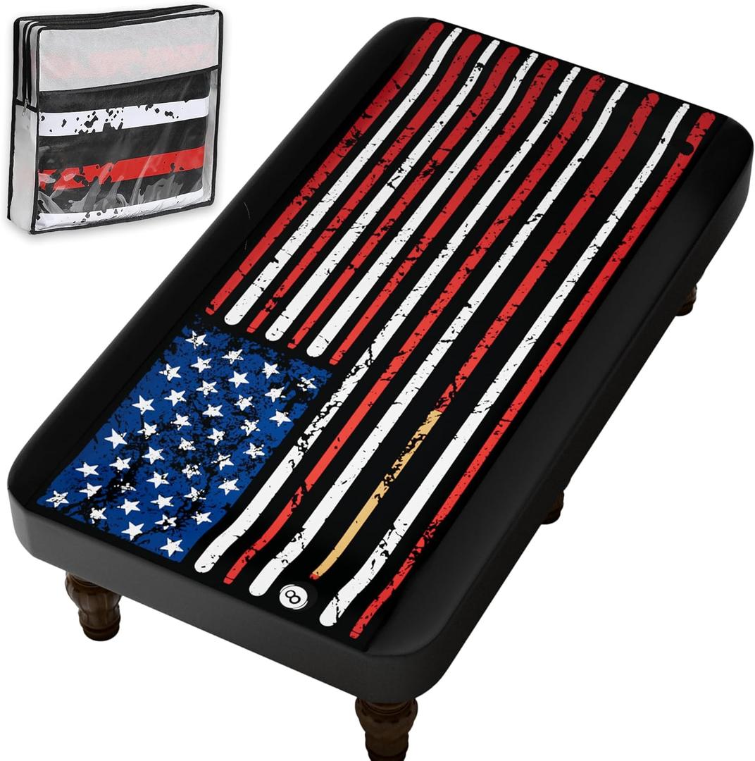 Pool Table Cover Billiard Table Covers Outdoor Leather Waterproof Pool Table Cover for Protecting Pool Table Felt 6/6.5/7/7.5/8/8.5/9 ft Fitted (Black)