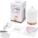 Gooamp 200ML Ceramic Essential Oil Diffuser - Ultrasonic Aromatherapy & Humidifier with 7-Color LED Lights, Auto Shut-Off, Wood Grain Base, 1H/3H/6H Timer | Scent for Home, Office, Yoga