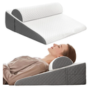 Bed Wedge Pillow for Sleeping with Headrest, Wedge Pillow Set for After Surgery Acid Reflux Back Pain Relief, Snoring & Gerd Memory Foam Triangle Incline Headboard Wedge Pillow