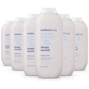 Method Body Wash, Simply Nourish, Paraben and Phthalate Free, 18 oz (Pack of 6)