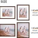 upsimples 11x14 Picture Frame, Display Pictures 8x10 with Mat or 11 x 14 Without, Wall Hanging Photo Frames, Brown, 2 Pack