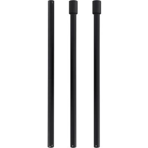 23.6 Inch Matte Black Downrod for Ceiling Fan - Non-Threaded Universal Extension with Ball Head, Assemblable suspension rods,Single Unit