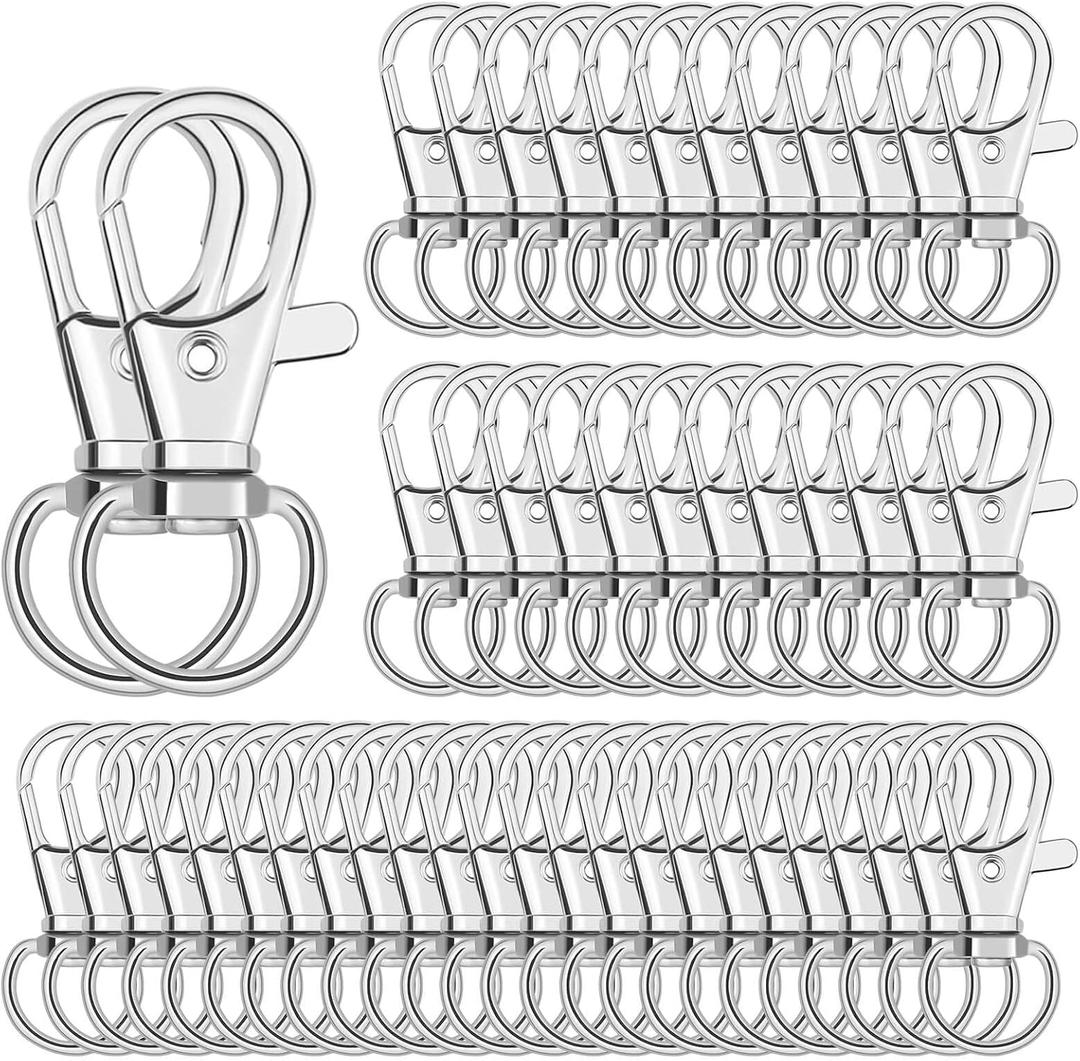 Anezus 150 Pcs Swivel Key Chain Lanyard Carabiner Hook for Key Chain Rings Lanyard