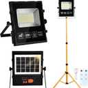 39000LM Rechargeable LED Work Lights with Stand,120H Runtime Solar Work Light with Remote Control IP65 Waterproof, Led Work Light 360 Adjustable Construction Lights for Outdoor,Workshop,Garage