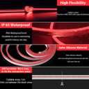 Lamomo LED Neon Lights, 16.4ft Red LED Strip Light, 12V 0.39in/Cut Silicone Waterproof Neon Rope Light, DIY Neon Sign for Bedroom Indoor Outdoor DecorationPower Adapter not Included