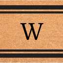 Calloway Mills 152962436W Black Border 24" x 36" Monogram Doormat, (Letter W)