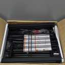 Double Rods Clothes Rack Clothing Rack with 4 Tier Storage Shelves Clothes Rack for Hanging Clothes Multifunctional Heavy Duty Clothes Organizer with Hooks for Bedroom,Wardrobe Closet,Shop,Black