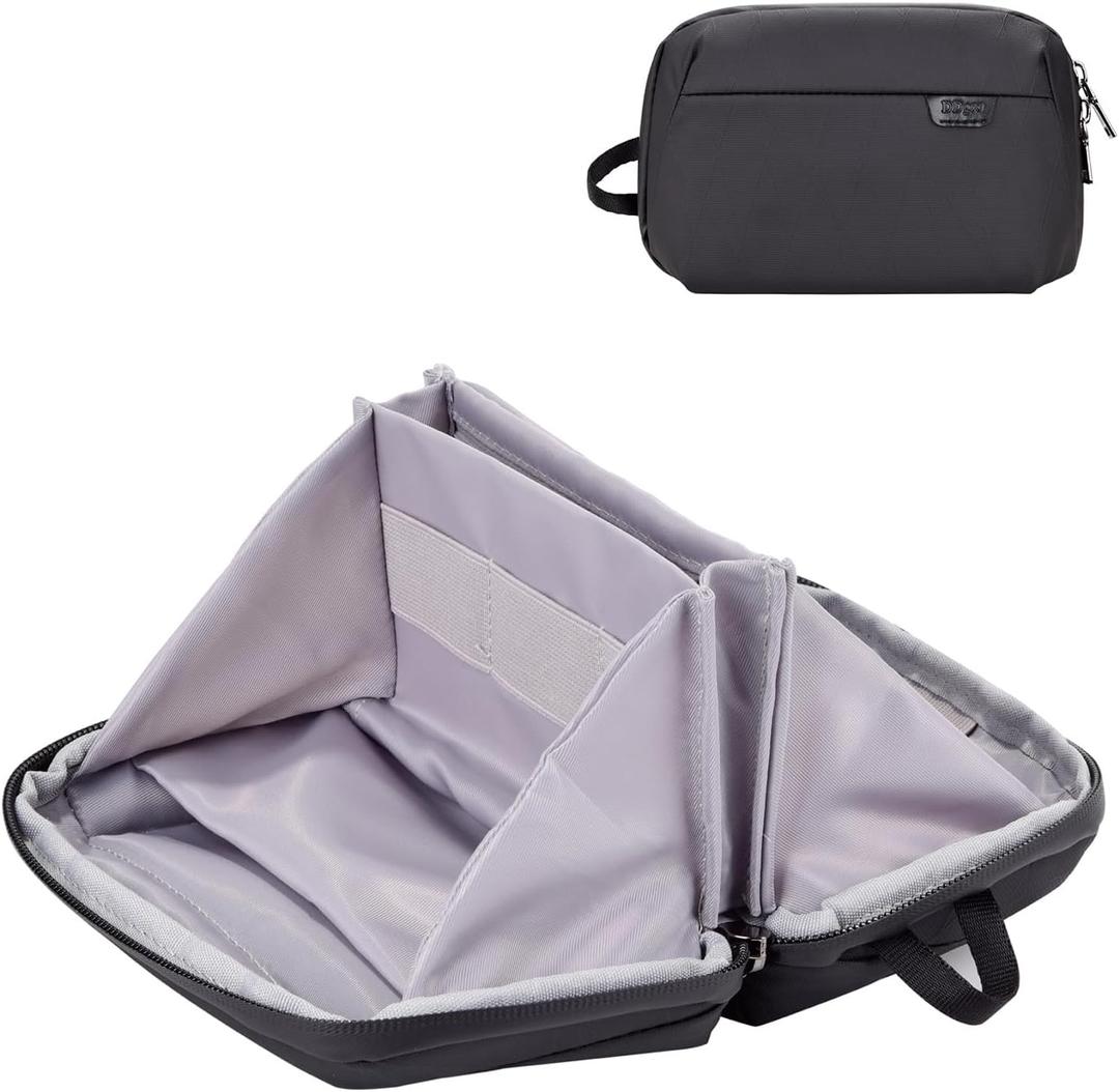 Mini Electronics Travel Organizer Pouch, Small Storage Case for Cable/Charger & Cords/Tech Essentials (Black-Mini)