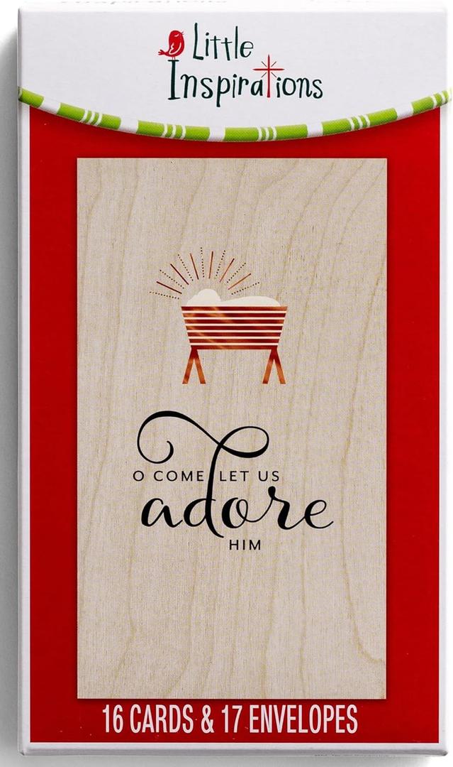 DaySpring - Little Inspirations - O Come Let Us Adore Him - 16 Christmas Boxed Cards, KJV (10369)