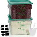 12QT 2PCS NSF Commercial Clear Food Storage Containers with Lids(GREEN), 12 quarts