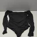 PINKMSTYLE Womens Square Neck Mesh Long Sleeve Bodysuit Shapewear Corset Tops Sexy Concert Outfits Party Shirts (Medium, Black)