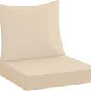 downluxe 22x22 Outdoor Chair Cushions, Waterproof Fade Resistant Patio Furniture Cushions with Handle & Removable Cover, Deep Seat Outdoor Cushions for Sofa, Couch and Patio Chairs, Beige