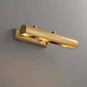Picture Lights 18" Brass Picture Light 3-Light Gold Wall Sconce (Brushed Brass, 18 in)