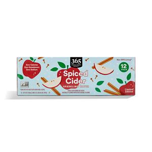 365 by Whole Foods Market Spiced Cider Sparkling Water 12pk, BB Date: 03/09/26