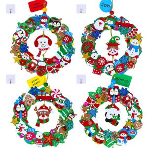 Winlyn 
12 Sets Christmas Craft Kits Winter Crafts DIY Holiday Wreath Ornaments Decorations Art Sets Snowmen Snowflake Festive Foam Stickers Arts and Crafts for Kids Classroom Activities Party Favors