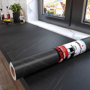 Decotalk Black Marble Contact Paper for Bathroom Countertop Waterproof Self Adhesive Wallpaper Marble Paper Marble Peel and Stick Wallpaper for Counter Top Kitchen Cabinets Matte Marble Vinyl 12"x120"