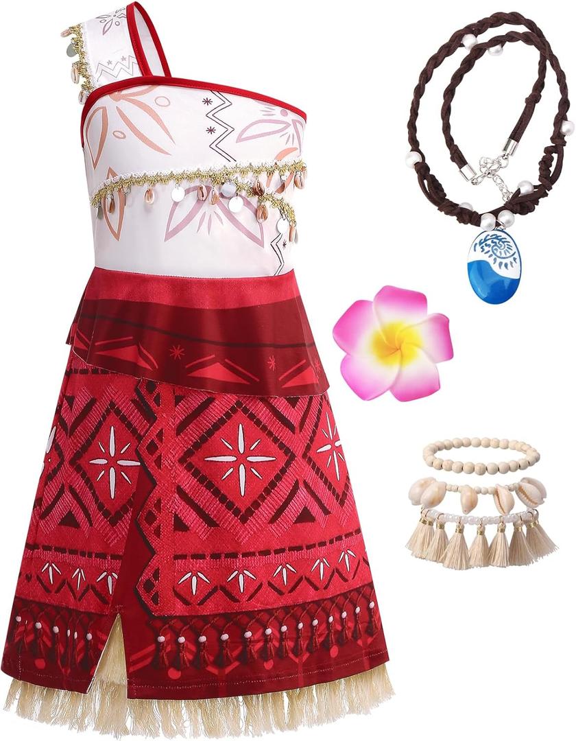 Princess Costume for Girls Ocean Adventure,Princess Dress Up for Kids,Halloween Costume Birthday Gifts (5-6Years)