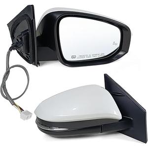 Right Passenger Side Mirror Assembly Fits 2015-2018 Toyota Rav4 with Power Glass Heated Turn Signal and Blind Spot without Puddle lights Match Black Replace TO1321343(8 Pins)