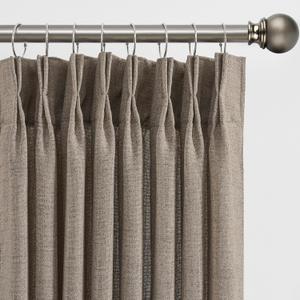 96 Inch Long Pinch Pleat Curtains 2 Panels Set Linen Khaki, Back Tab Pleated Drapes with Hooks,Light Filtering Modern Stylish Curtain for Bedroom Living Room,W42xL96 in Length