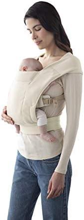 Ergobaby Embrace Cozy Newborn Essentials Baby Carrier Wrap (7-25 Pounds), Ponte Knit, Cream