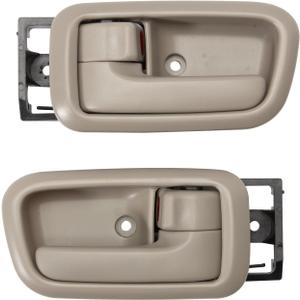 2Pcs Inside Interior Door Handles for 2000-2006 Tundra Front Driver Passenger Side, Left & Right Beige Door Handle W/Bezel