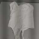 BRABIC Womens' Seamless Sleeveless V-Neck Bodysuit Shapewear Tummy Control (White Thong, X-Large/XX-Large)