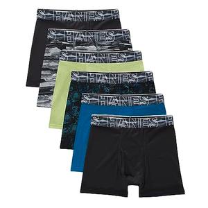 Hanes Boys' Performance Tween Boxer Brief Pack, X-Temp Mesh Underwear, Assorted, 6-Pack Large,Black/Blue/Green/Grey 